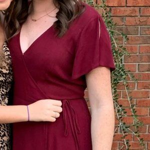 Lulu Bridesmaid garnet dress